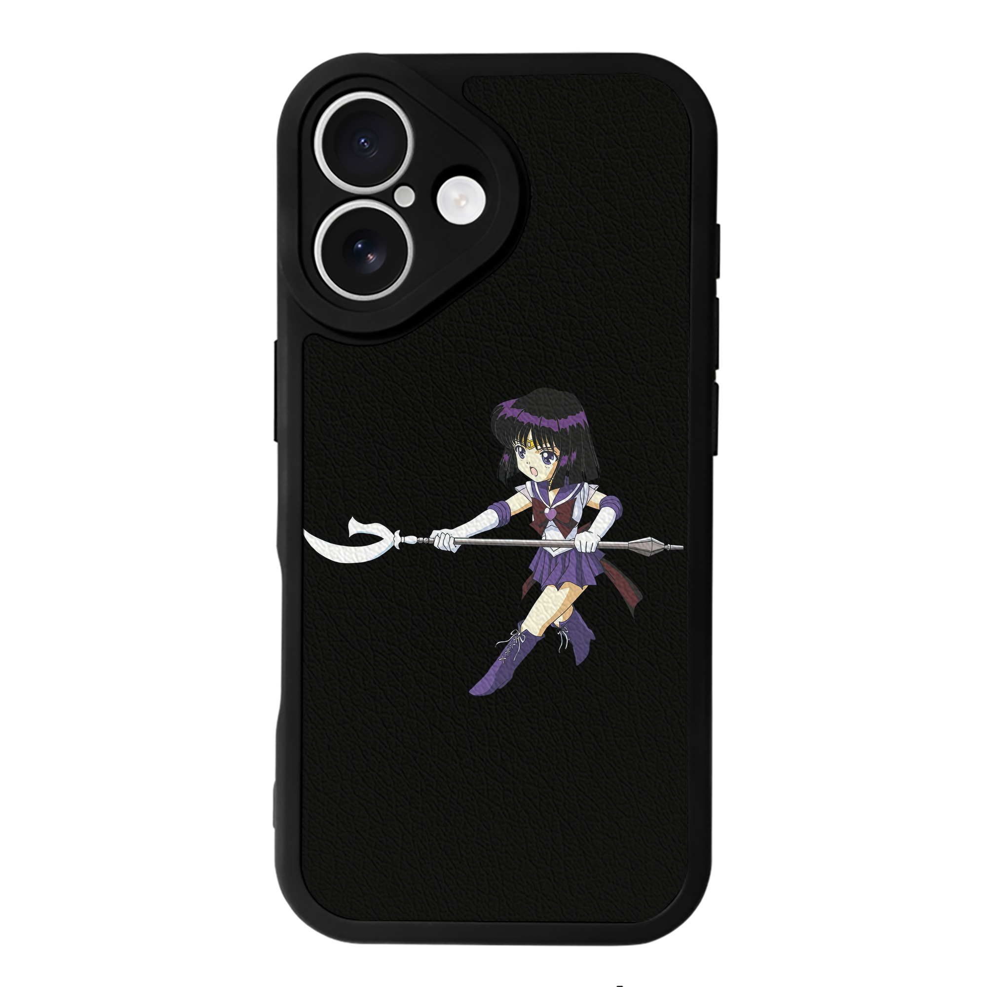 （画像用） 美少女戦士セーラームーン 土萠ほたる Sailor Moon Tomoe Hotaru （セーラーサターン；Sailor Saturn） 【iPhone 16シリーズ対応】シリコンスマホケース（レザー調） 材質：シリコン